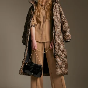 Lola Casademunt Animal Print | Abrigos Y Cazadoras<Abrigo acolchado forro contraste MARRON-NEGRO