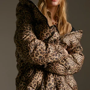 Lola Casademunt Animal Print | Abrigos Y Cazadoras<Abrigo acolchado forro contraste MARRON-NEGRO