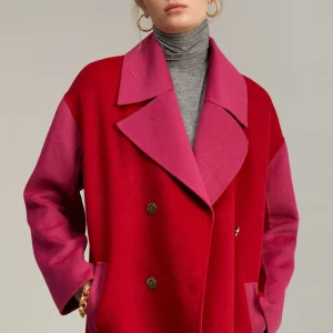 Lola Casademunt Abrigos Y Cazadoras<Abrigo bicolor handmade ROJO-ROSA
