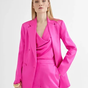 Lola Casademunt Americanas Y Blazers<Americana cruzada satinada FUCSIA