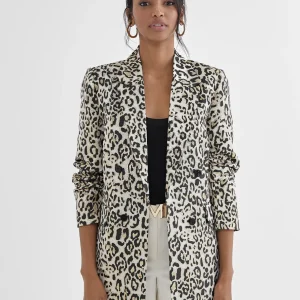 Lola Casademunt Americanas Y Blazers<Americana dorada animal print NEGRO-BLANCO
