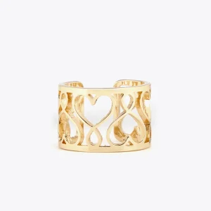 Lola Casademunt Anillos<Anillo corazones infinitos maxi DORADO