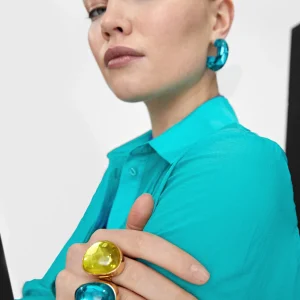 Lola Casademunt Bisuteria<Anillo cristal AZULELECTRICO
