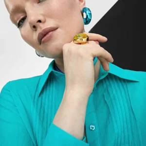 Lola Casademunt Bisuteria<Anillo cristal AZULELECTRICO