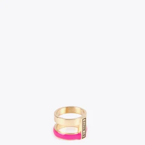 Lola Casademunt Bisuteria<Anillo doble aro FUCSIA