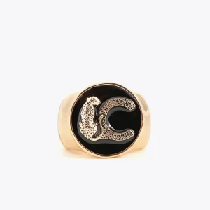 Lola Casademunt Anillos<Anillo sello METAL-NEGRO