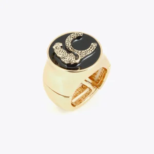 Lola Casademunt Anillos<Anillo sello METAL-NEGRO