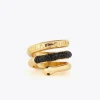 Lola Casademunt Anillos<Anillo serpiente con cristales METAL-NEGRO