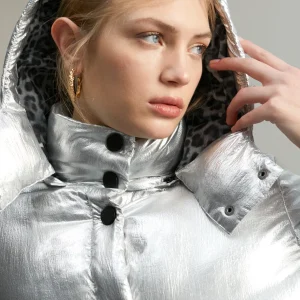 Lola Casademunt Abrigos Y Cazadoras<Anorak acolchado metalizado PLATEADO