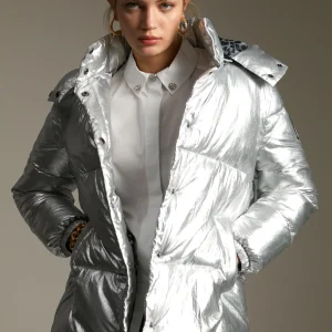 Lola Casademunt Abrigos Y Cazadoras<Anorak acolchado metalizado PLATEADO