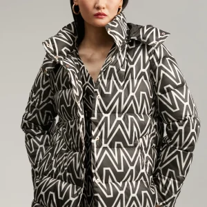 Lola Casademunt Abrigos Y Cazadoras<Anorak corto acolchado monograma NEGRO-CRUDO