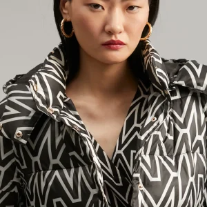 Lola Casademunt Abrigos Y Cazadoras<Anorak corto acolchado monograma NEGRO-CRUDO