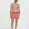 Lola Casademunt Baño<Bañador hombre logomanía NEGRO-ROJO