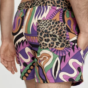 Lola Casademunt Baño<Bañador hombre Paisley NEGRO-LILA