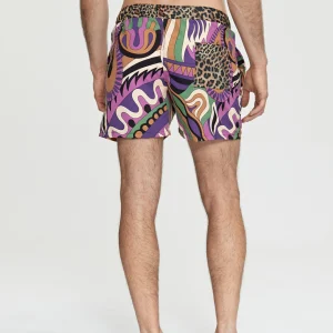 Lola Casademunt Baño<Bañador hombre Paisley NEGRO-LILA