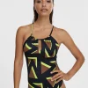 Lola Casademunt Baño<Bañador logomania NEGRO-VERDE