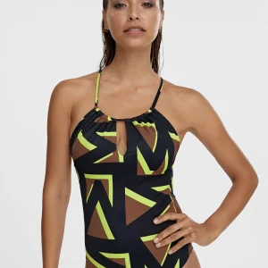 Lola Casademunt Baño<Bañador logomania NEGRO-VERDE
