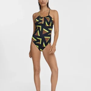 Lola Casademunt Baño<Bañador logomania NEGRO-VERDE