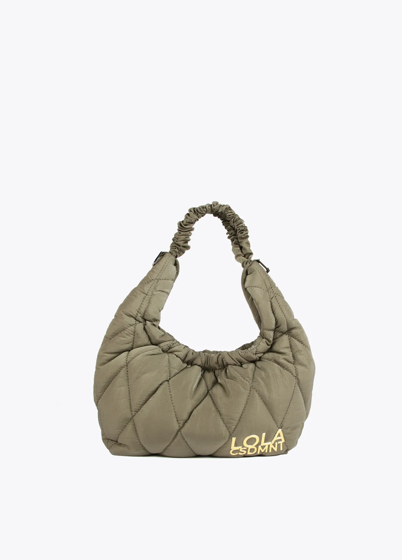 bandolera_acolchada_asa_trenzada_4.webp Lola Casademunt Bolsos De Hombro | Bandoleras<Bandolera acolchada asa trenzada KAKI