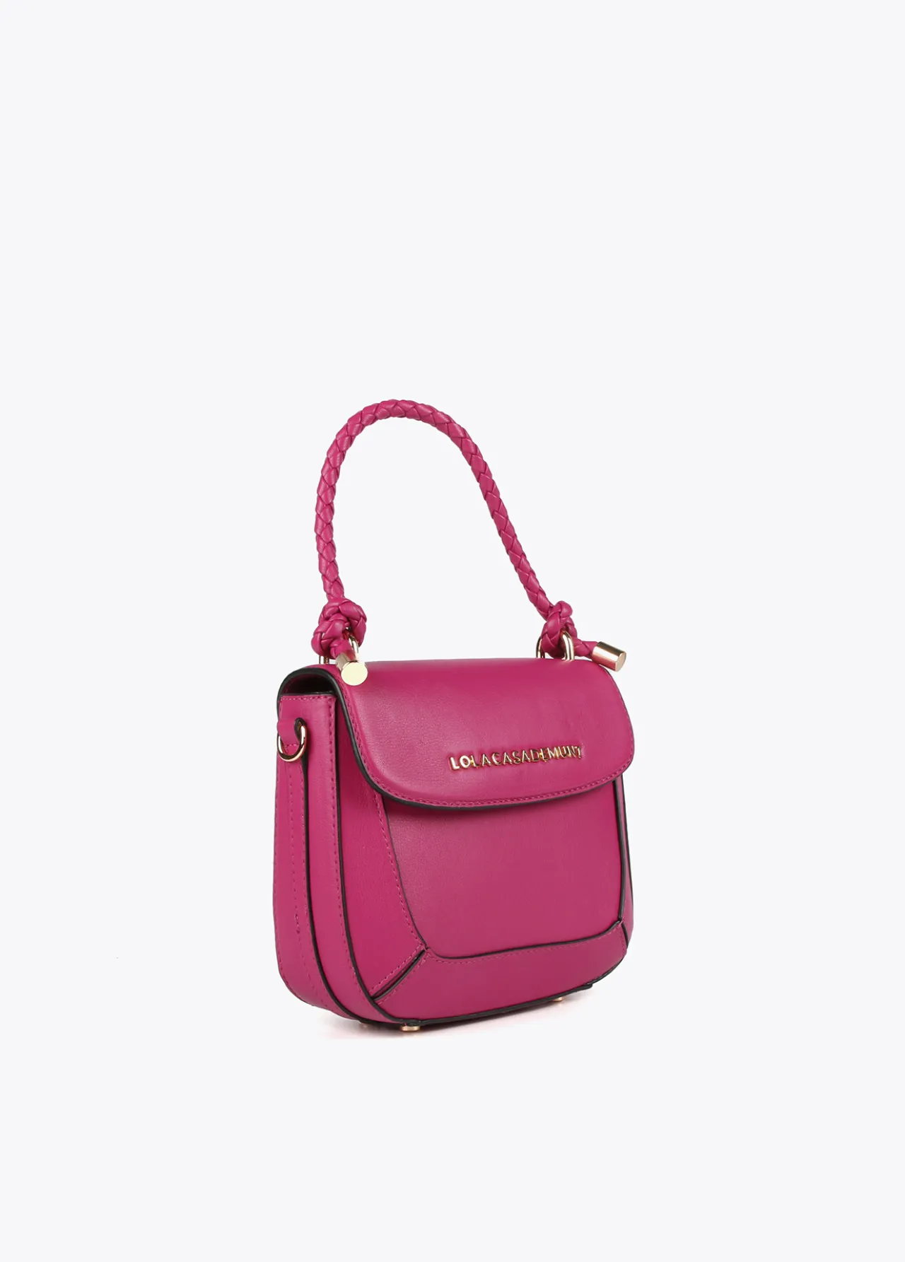 bandolera_asa_trenzada_3-2.webp Lola Casademunt Bolsos De Hombro | Bandoleras<Bandolera asa trenzada FUCSIA