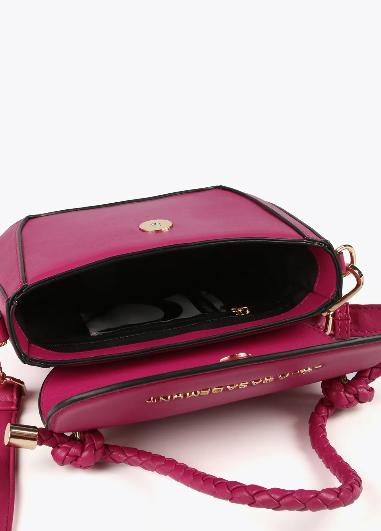 bandolera_asa_trenzada_4-2.webp Lola Casademunt Bolsos De Hombro | Bandoleras<Bandolera asa trenzada FUCSIA