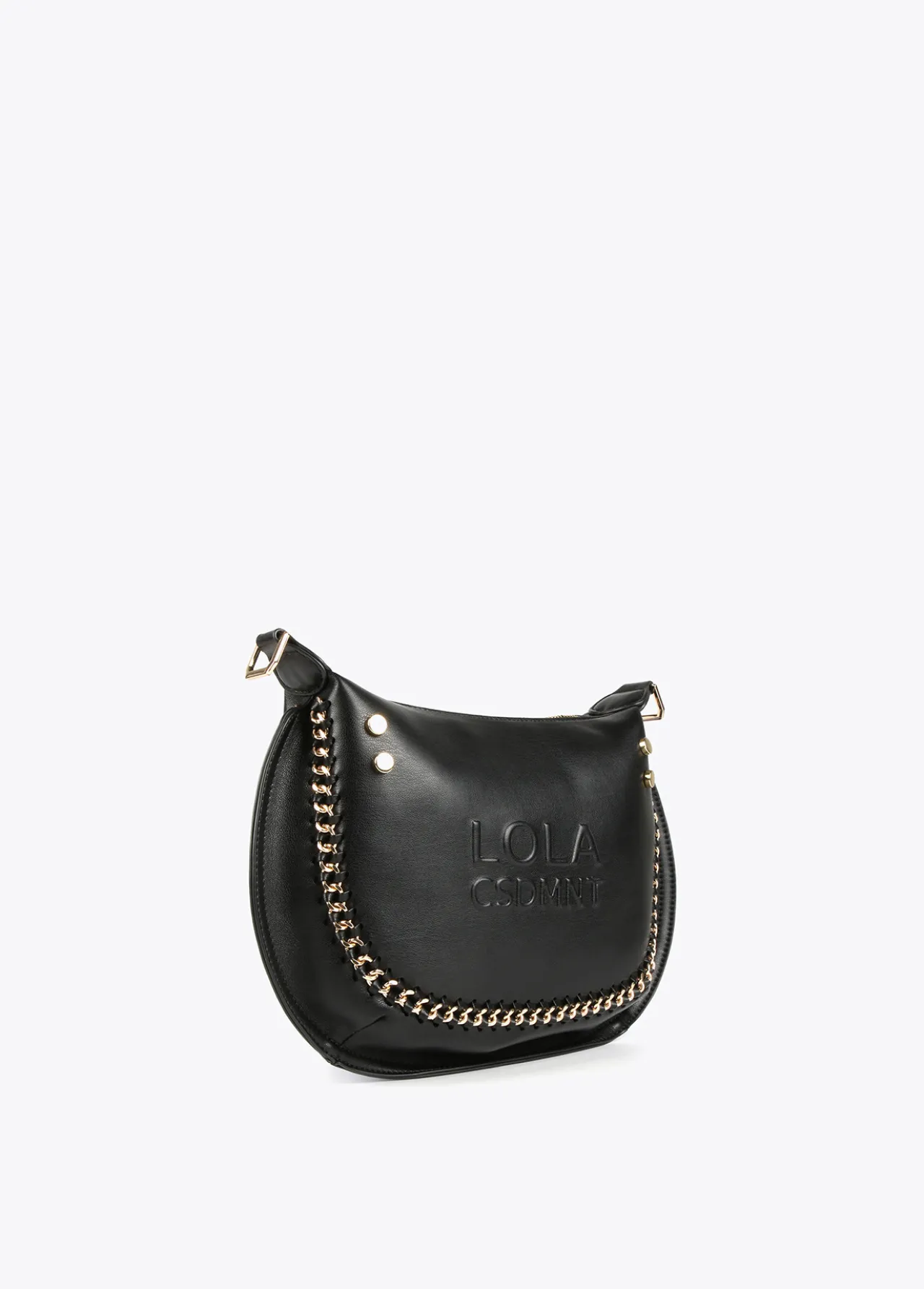 bandolera_detalle_cadena_4.webp Lola Casademunt Bandoleras | Bolsos Pequeños<Bandolera detalle cadena NEGRO