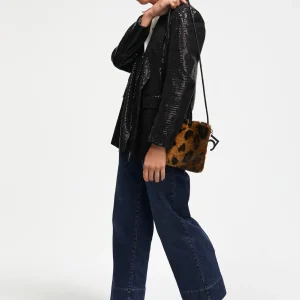 Lola Casademunt Animal Print | Bandoleras<Bandolera efecto pelo animal MARRON-NEGRO