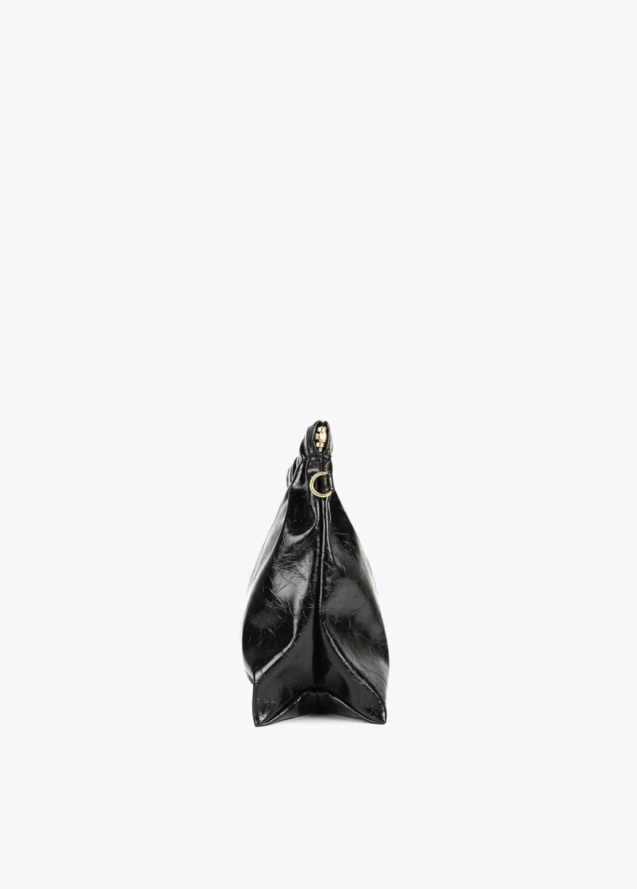 bandolera_efecto_piel_brillante_4.webp Lola Casademunt Bandoleras | Bolsos Pequeños<Bandolera efecto piel brillante NEGRO