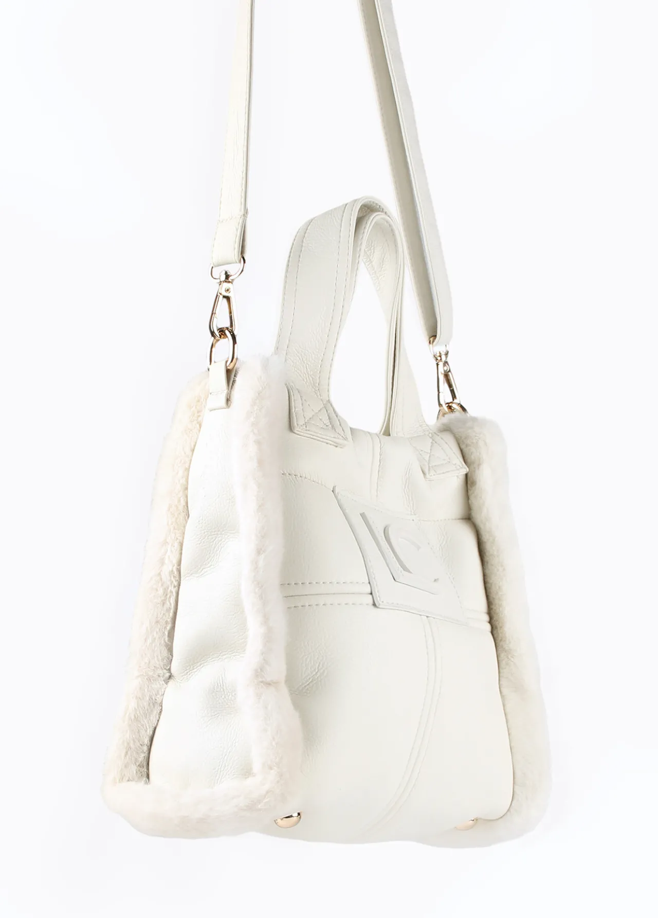 bandolera_efecto_piel_y_pelo_2.webp Lola Casademunt Bandoleras | Bolsos Pequeños<Bandolera efecto piel y pelo CRUDO