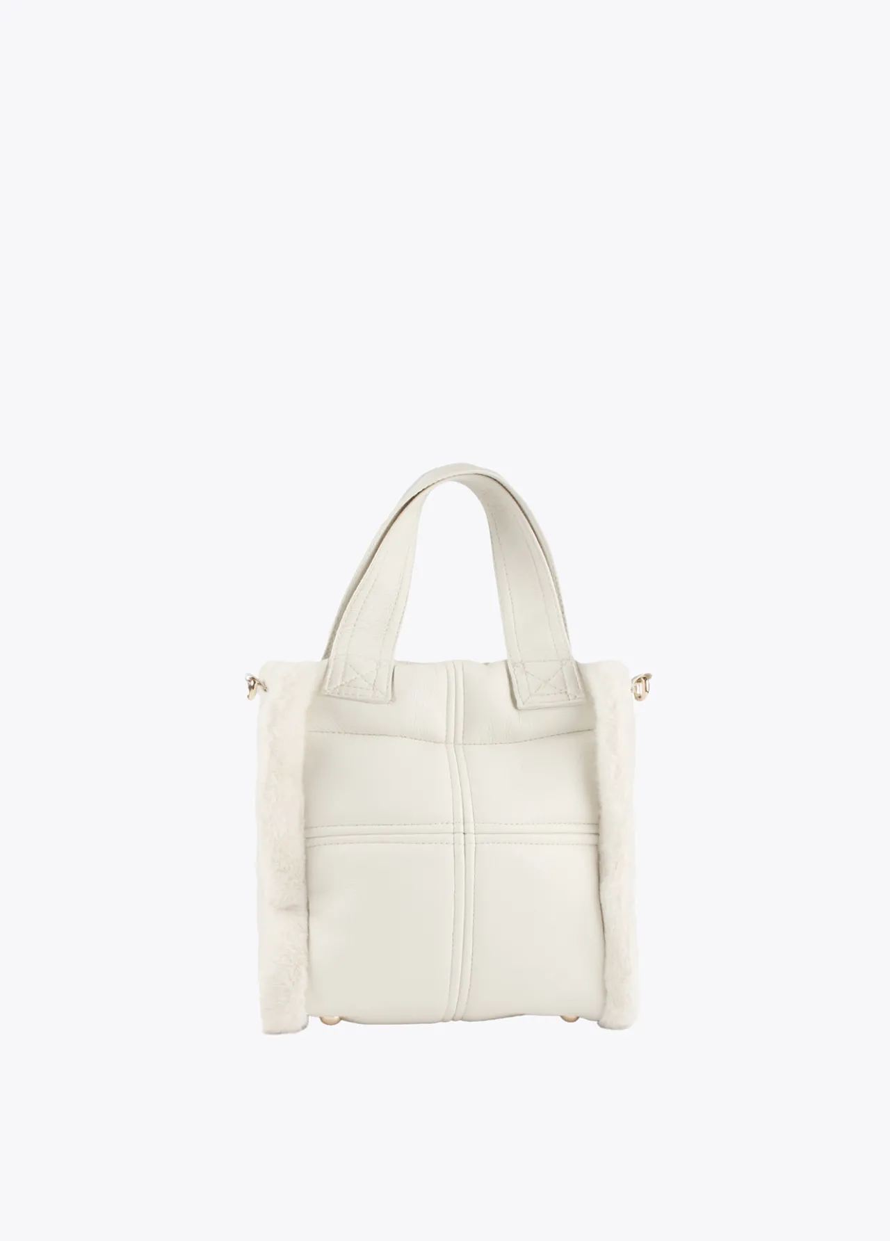 bandolera_efecto_piel_y_pelo_3.webp Lola Casademunt Bandoleras | Bolsos Pequeños<Bandolera efecto piel y pelo CRUDO