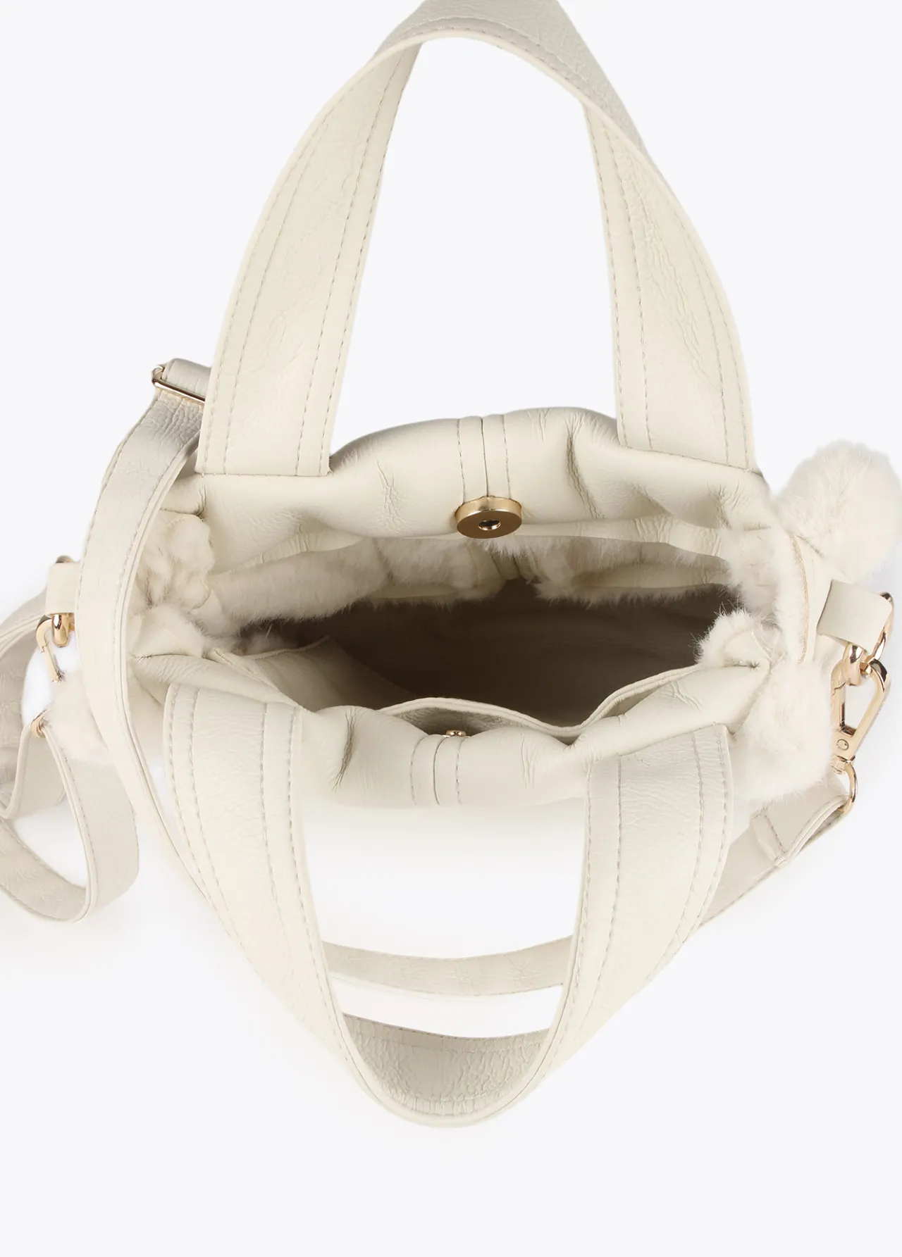 bandolera_efecto_piel_y_pelo_4.webp Lola Casademunt Bandoleras | Bolsos Pequeños<Bandolera efecto piel y pelo CRUDO