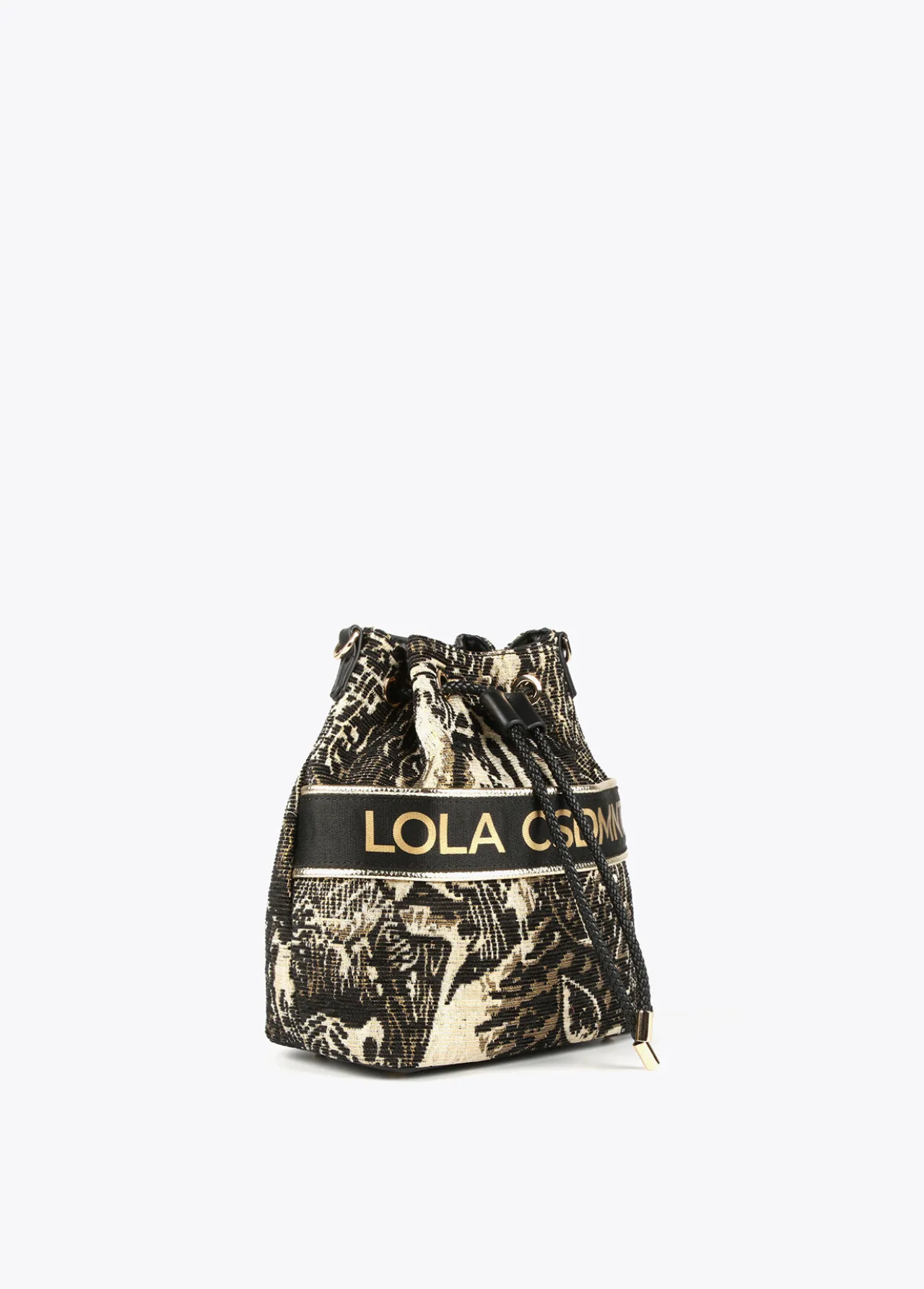 bandolera_jacquard_3.webp Lola Casademunt Animal Print | Bolsos De Hombro<Bandolera jacquard NEGRO-METAL
