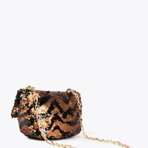 Lola Casademunt Animal Print | Bandoleras<Bandolera lentejuelas MARRON-NEGRO
