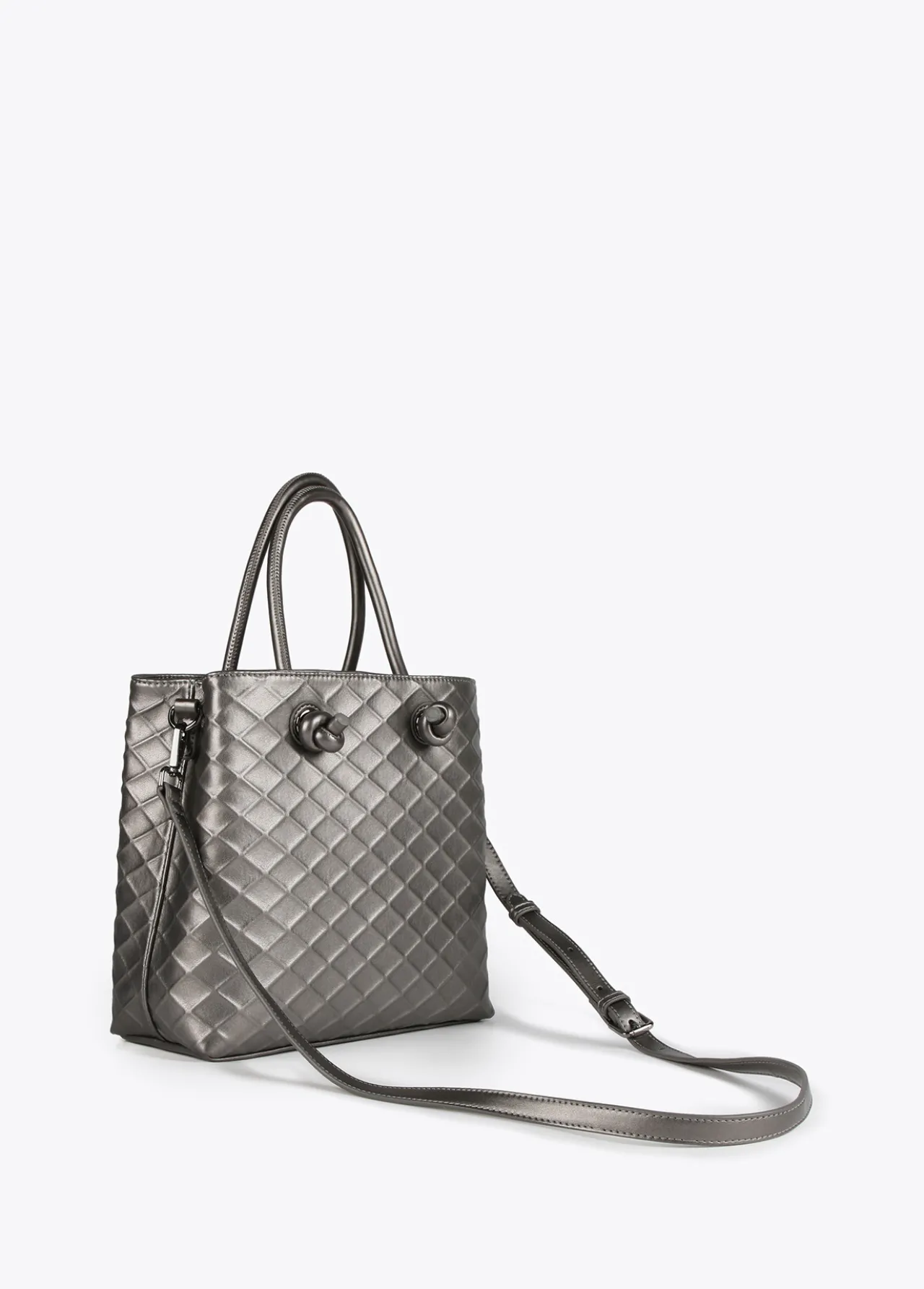 bandolera_rombos_relieve_3.webp Lola Casademunt Bolsos De Mano Y Neceseres | Bandoleras<Bandolera rombos relieve GRIS