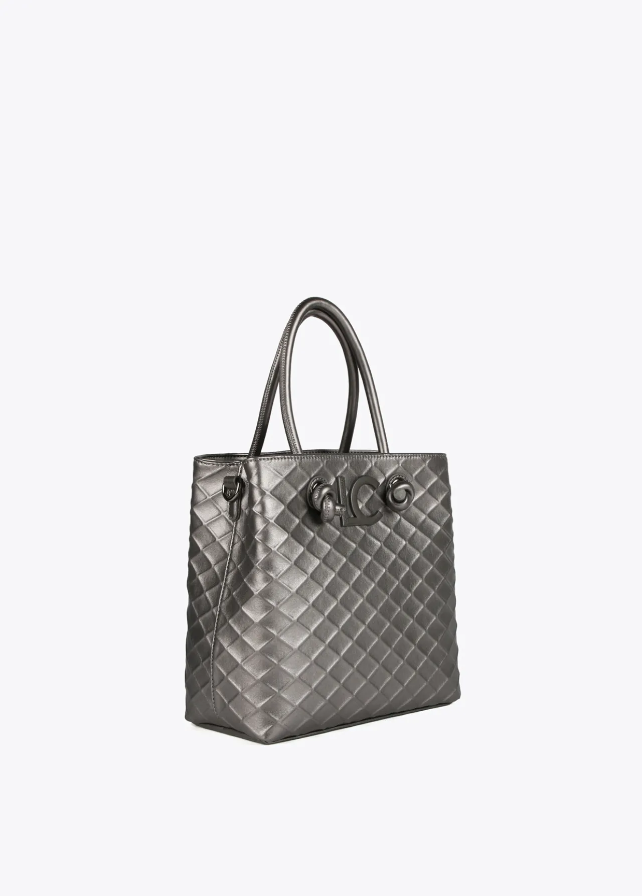 bandolera_rombos_relieve_4.webp Lola Casademunt Bolsos De Mano Y Neceseres | Bandoleras<Bandolera rombos relieve GRIS