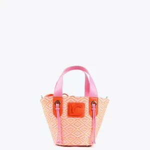 Lola Casademunt Bolsos<Bandolera tipo cesta efecto rafia NEGRO-CRUDO