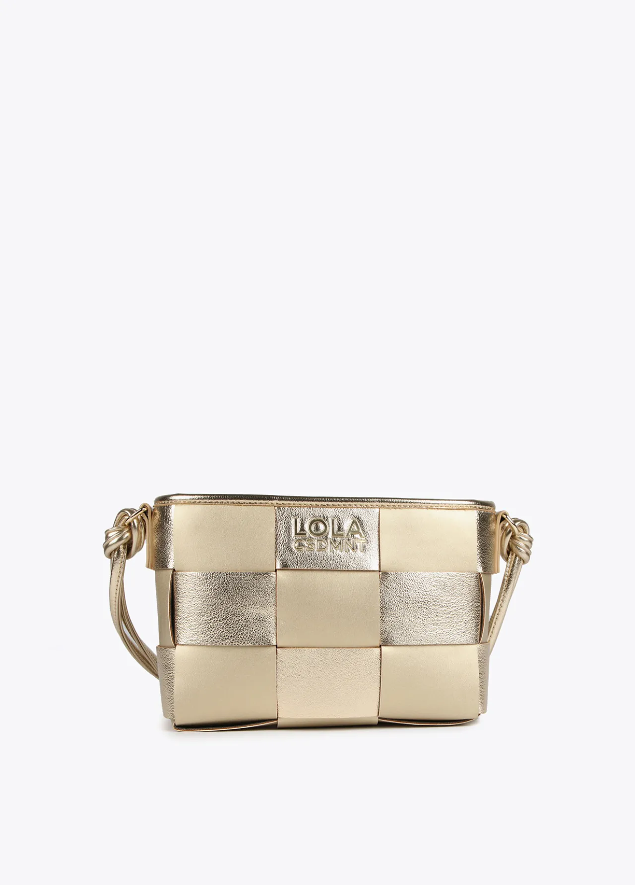 bandolera_trenzada_0-1.webp Lola Casademunt Bandoleras | Bolsos Pequeños<Bandolera trenzada DORADO