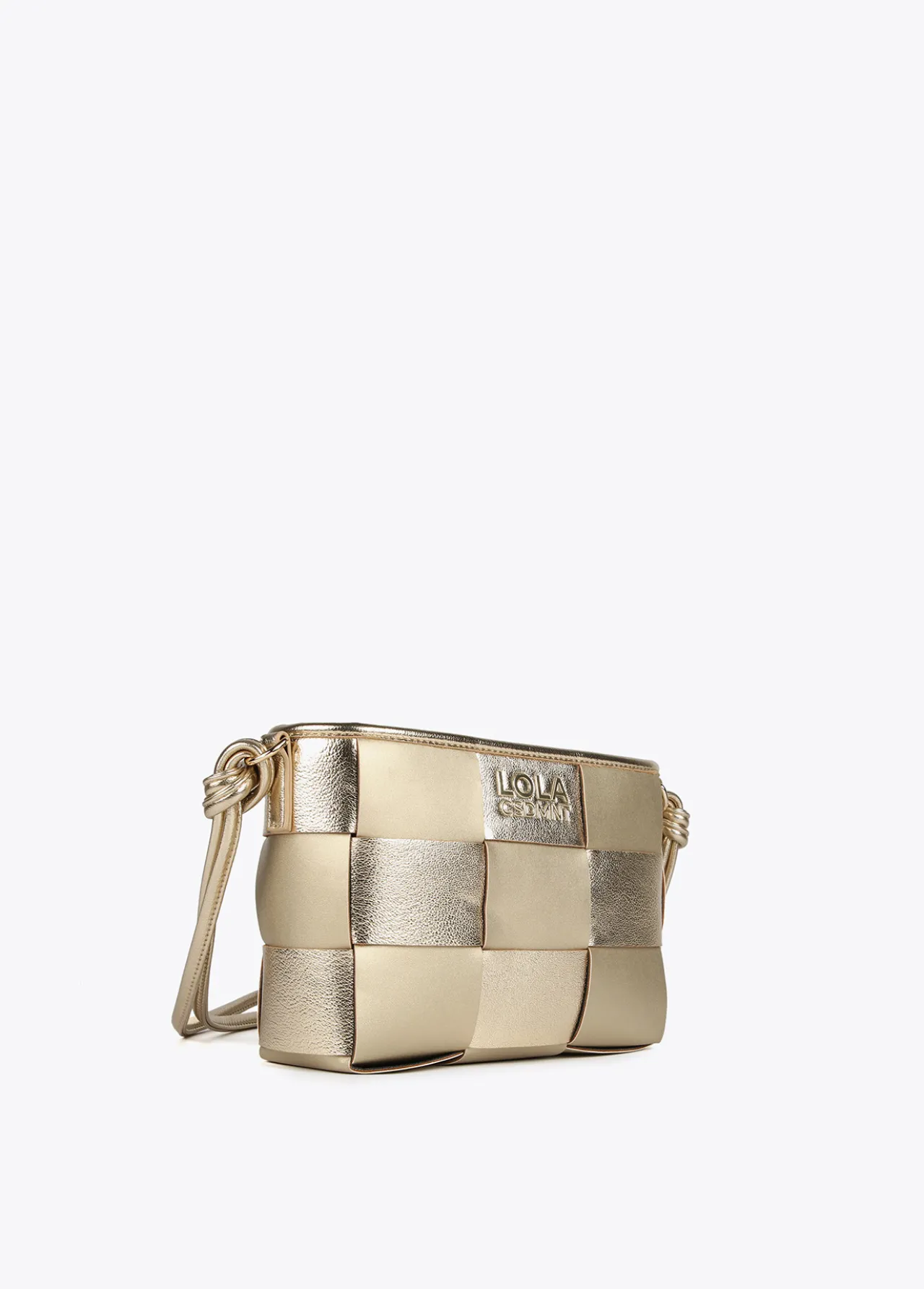 bandolera_trenzada_1-1.webp Lola Casademunt Bandoleras | Bolsos Pequeños<Bandolera trenzada DORADO