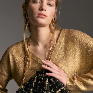 Lola Casademunt Bandoleras | Bolsos Pequeños<Bandolera tweed NEGRO-METAL