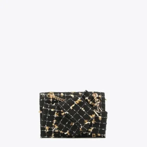 Lola Casademunt Bandoleras | Bolsos Pequeños<Bandolera tweed NEGRO-METAL