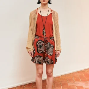 Lola Casademunt Pantalones<Bermuda estampada ROJO-NEGRO