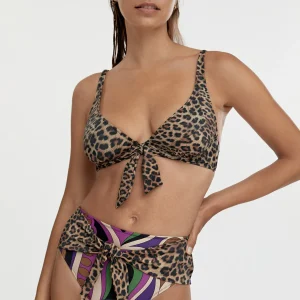 Lola Casademunt Baño<Bikini animal print y pasley NEGRO-ROSA