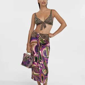 Lola Casademunt Baño<Bikini animal print y pasley NEGRO-ROSA