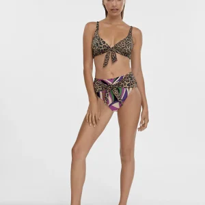 Lola Casademunt Baño<Bikini animal print y pasley NEGRO-ROSA