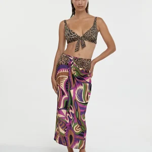 Lola Casademunt Baño<Bikini animal print y pasley NEGRO-ROSA