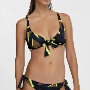 Lola Casademunt Baño<Bikini estampado maxi logo NEGRO-VERDE