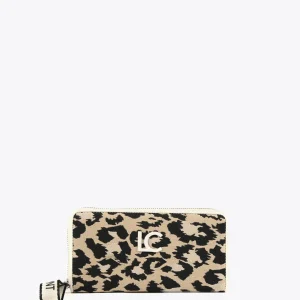Lola Casademunt Accesorios | Bolsos<Billetero grande animal print CRUDO-MARRON