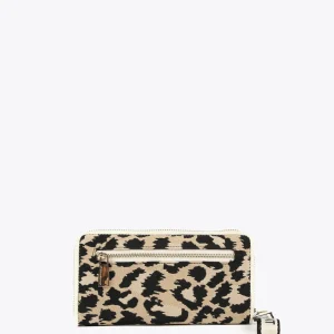 Lola Casademunt Accesorios | Bolsos<Billetero grande animal print CRUDO-MARRON