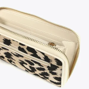 Lola Casademunt Accesorios | Bolsos<Billetero grande animal print CRUDO-MARRON