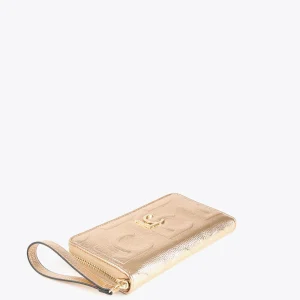 Lola Casademunt Accesorios | Bolsos<Billetero grande metalizado DORADO
